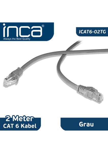 ICAT6-02TG 1 Metre Network Kablosu Inca