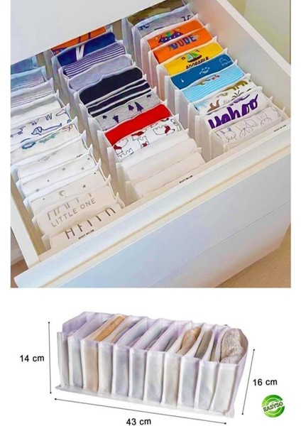 2 Adet 11 Gözlü Çekmece Içi Akordiyon Organizer-11*41*12 cm fiyatları