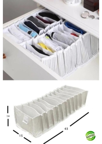 2 Adet 11 Gözlü Çekmece Içi Akordiyon Organizer-11*41*12 cm indirimleri