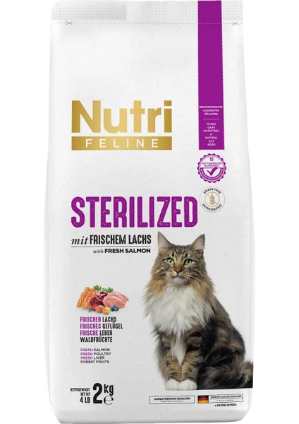 Sterilized Somon Etli Kedi Maması 2 kg + Kürek