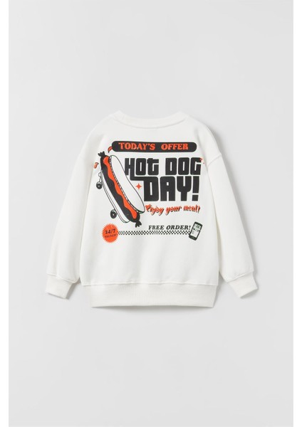 Erkek Çocuk Bisiklet Yaka Desenli Pamuk Sweat