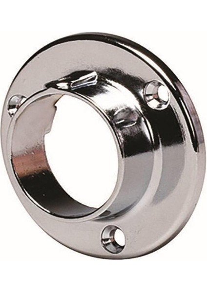 Gardrop Askı Borusu Için Yan Panele Monte Yuvarlak Flanş 26MM, Parlak Krom Renk 2 Adet