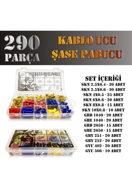 290 Parça Kablo Ucu Fiş Seti