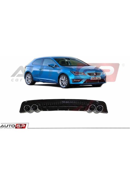 Seat leon arka tampon difüzör 4 çıkış 2013+ pianoblack