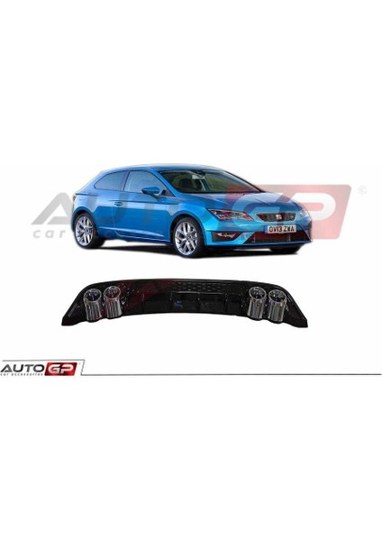 Seat leon arka tampon difüzör 4 çıkış 2013+ pianoblack