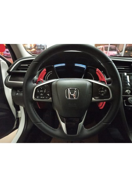Honda civic fc5 uyumlu direksiyon f1 vites kulakçık paddle shift knob kırmızı