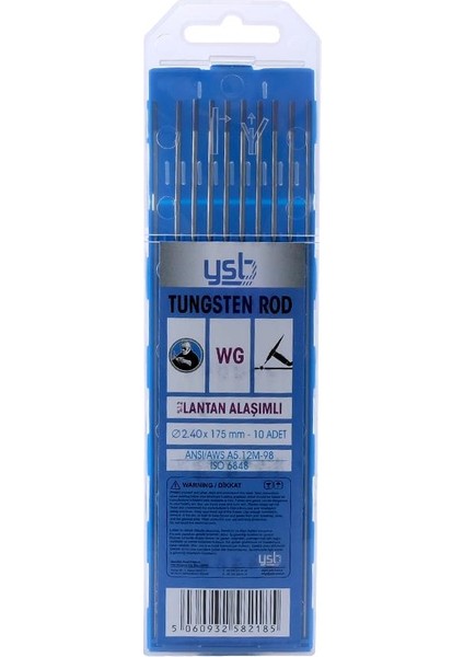 Wg Mor Toryum Alaşımlı Tungsten 2.40 x 175 mm Elektrot (10 Adet)
