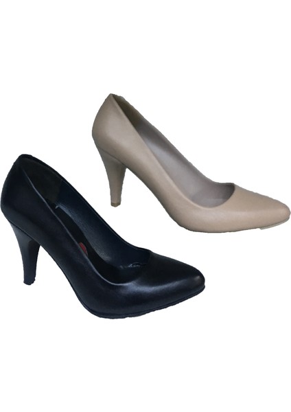 Bej Hakiki Deri Stiletto Ayakkabı - Küçük ve Büyük Numaralar modelleri