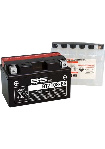 Bs Battery BTZ10S-Bs 12V 8.6Ah Motosiklet Aküsü