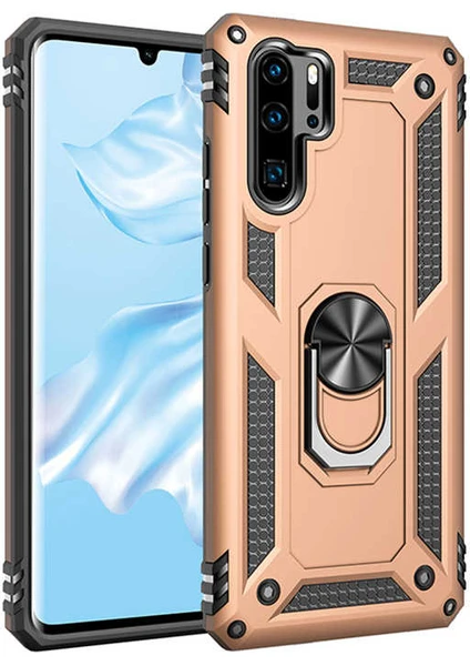 Kip GSM Huawei P30 Pro Kılıf Zore Vega Tank  Sert  Yüzüklü Standlı Zırh Koruma Kapak