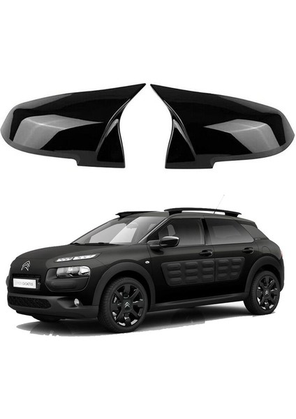 X-Large Garage Citroen  C4 Cactus 2014+ Araca Özel Batman Yarasa Ayna Kapağı Pianoblack