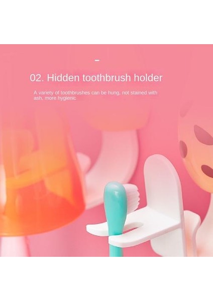 Çocuk Için Plastik Diş Fırçası Tutucu Duvar Emme Drenajlanabilir Diş Fırçası Tutucu (Yurt Dışından)