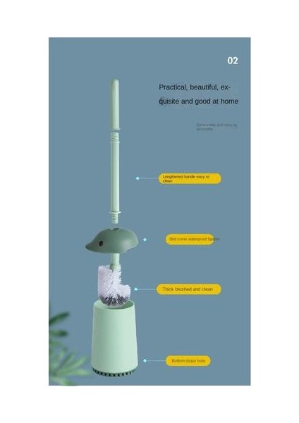 Plastik Tuvalet Fırçası Uzun Saplı Kapak ile Taban ile Anti Koku Plastik Tuvalet Fırçası (Yurt Dışından)