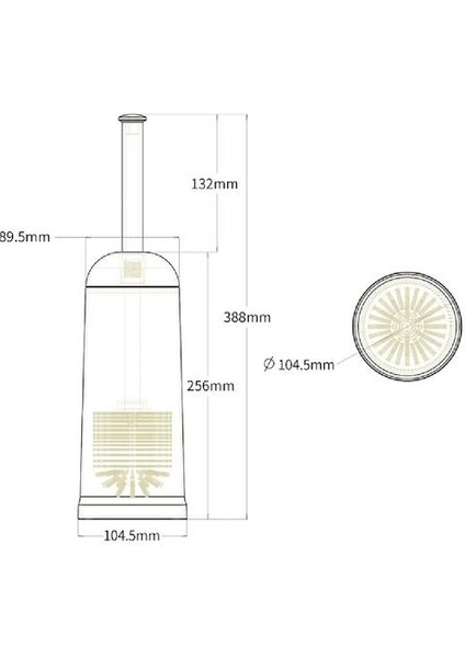 Uzun Saplı Tuvalet Fırçası ile Yumuşak Kıl Tabanlı Plastik Tuvalet Fırçası (Yurt Dışından)
