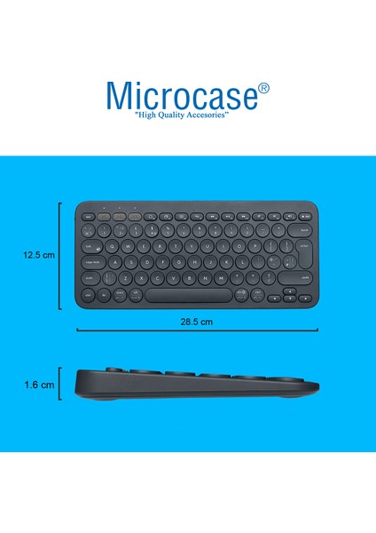 Tablet Telefon Bilgisayar Için Yuvarlak Tuşlu Bluetooth Kablosuz Klavye Android Ios Windows Uyumlu - AL3048 Siyah