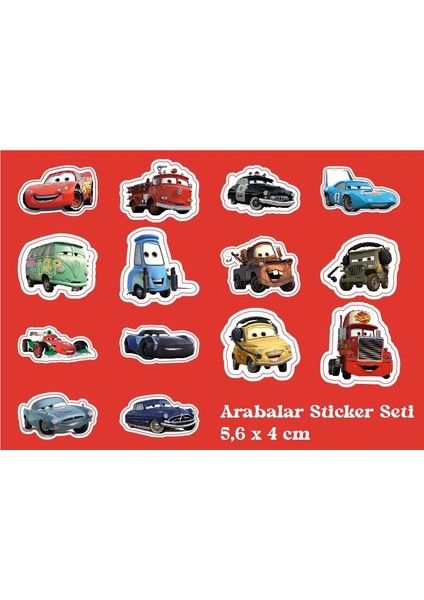 Arabalar Isim Etiketi + Arabalar Sticker Seti