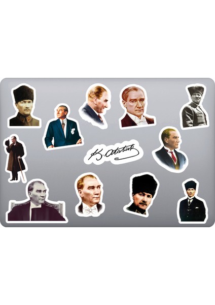 Atatürk Laptop Notebook Tablet Sticker Seti (12 Adet)
