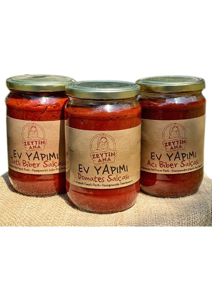 Zeytin Ana Avantajlı 3'lü Ev Yapımı Salça 700 G