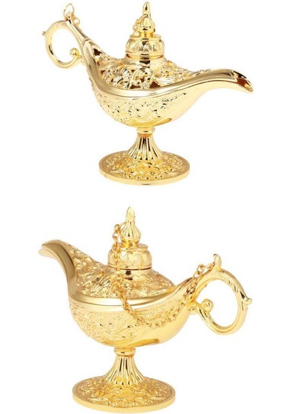 2pcs Gold Magic Genie Hafif Yağ Lambası Pot Mini Efsane Işık Çarpıcı Dekor