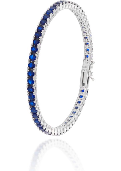 Su Yolu Model Safir Taşlı Gümüş Bileklik 201021252