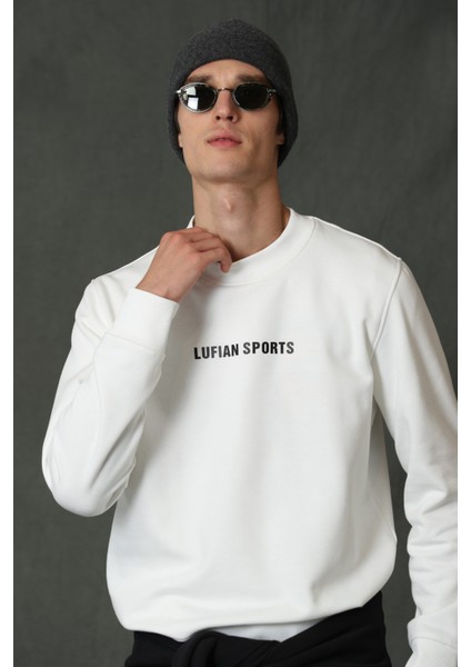 Star Erkek Sweatshirt Kırık Beyaz