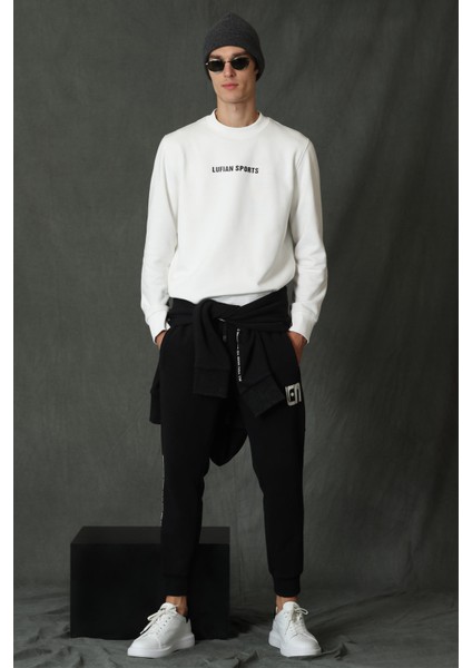 Star Erkek Sweatshirt Kırık Beyaz