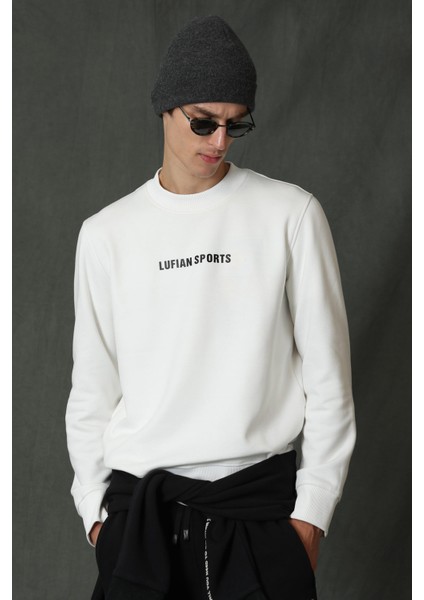 Star Erkek Sweatshirt Kırık Beyaz