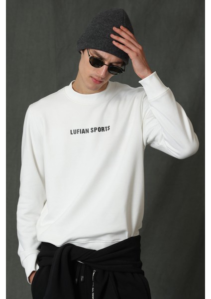 Star Erkek Sweatshirt Kırık Beyaz