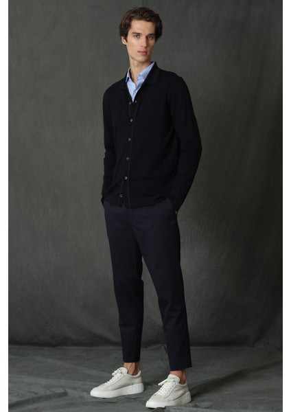 Fast Spor Erkek Chino Pantolon Slim Fit Lacivert