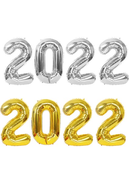 2022 Folyo Balon Numarası Noel Yıldönümü Süsleri Için Dijital Balon