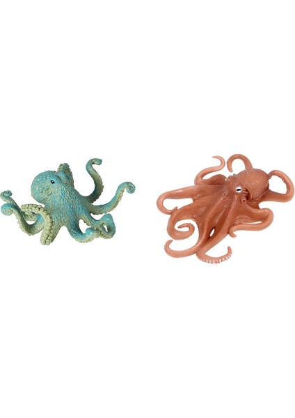 2pcs Okyanus Hayvanı Ahtapot Modeli Figürleri Için Plastik Plastik
