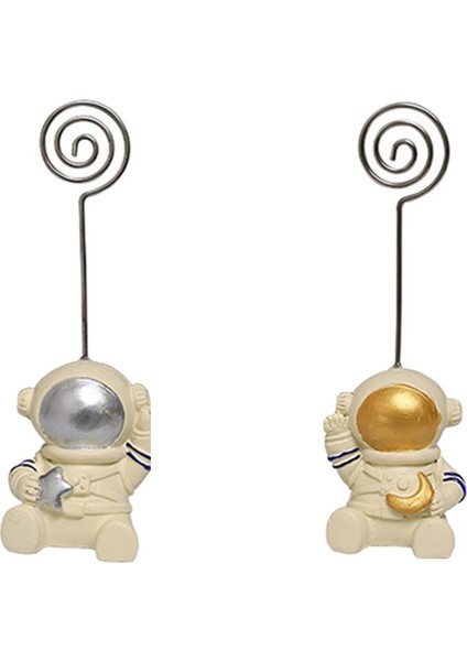 2 Adet Dekoratif Astronot Biblo - Bej (Yurt Dışından)