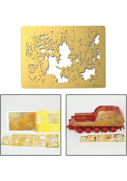 2x Model Boyama Aracı Stenciling Tem Şablon Binası Hobi Üretim