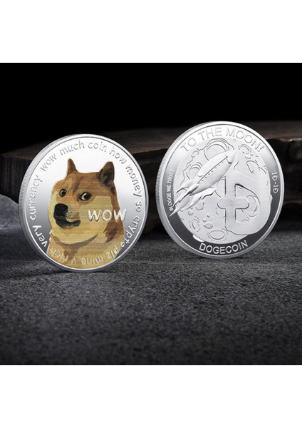 2pcs Kids Yaratıcı Gümüş Köpek Hatıra Paraları Dogecoin Hatıra Ekran modelleri