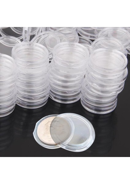 200PC Para Kapsülleri Paralar Koruyucu Depolama Kılıfı Kap Tutucu 20/25MM