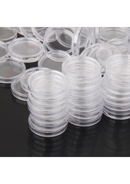 400X Şeffaf Yuvarlak Para Ekran Kapsül Tutucuları Kasa Koruyucu Kutusu 24MM