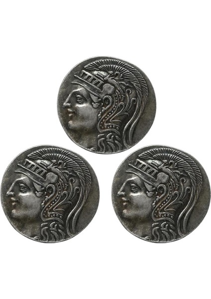 3pcs Antik Yunan Baykuş Bilgelik Parasal Sanat Koleksiyonu Tanrıçası