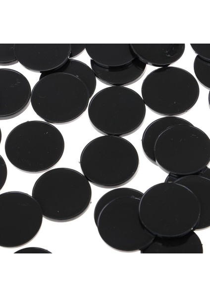 100X Yuvarlak Siyah Plastik Baslar 22MM - Sonsuzluk Için, Rpg Wargaming(Yurt Dışından)