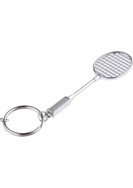2pcs Bedminton Raket Shuttlecock Kolye Keyasyon Anahtar Zinciri Fuşya Beyaz