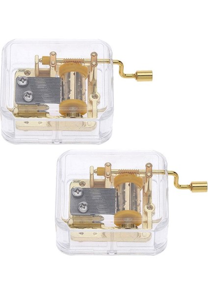 2pcs El Krank Müzik Kutusu Hareketi Edelweiss ve Rainbow Gold Üzerinde Oyna