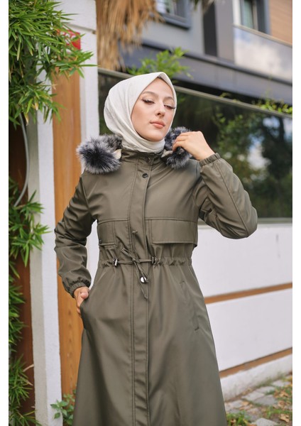 Haki Içi Kürklü ve Su Geçirmez Kadın Kışlık Mont & Kaban modelleri