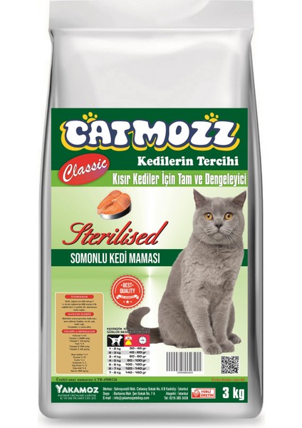 Classic Sterilised Somonlu Kısırlaştırılmış Yetişkin Kedi Maması 3 Kg