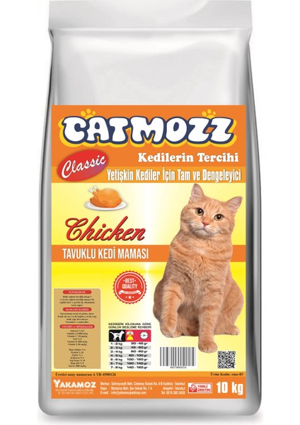 Classic Tavuklu Yetişkin Kedi Maması 10 KG