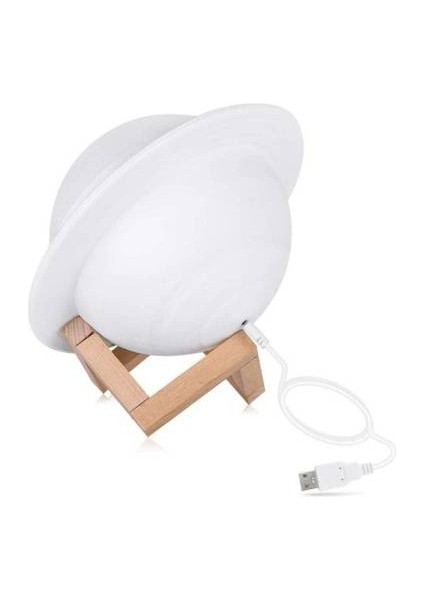 15 cm 3D Ay Lambası 2 Renkler LED Saturn Gece Lambası Dokunmatik Kontrol Bebek Başucu Lambası Standı Çocuklar Noel Hediyesi ile | LED Gece Işıkları (Yurt Dışından)