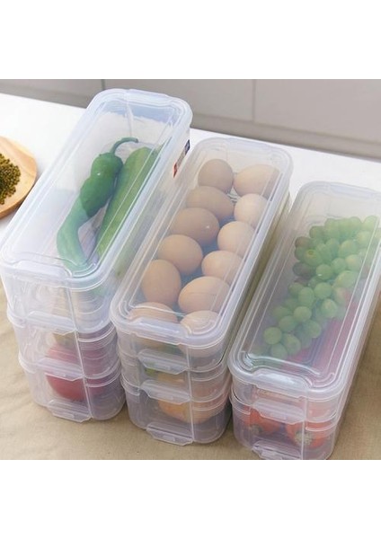 Plastik Depolama Bolonları Buzdolabı Saklama Kutusu Gıda Saklama Kapları Kapaklı Mutfak Buzdolabı Kabine Dondurucu Masası Organizatör | Şişeler, Kavanozlar ve kutular (Yurt Dışından) fırsatları