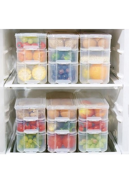 Plastik Depolama Bolonları Buzdolabı Saklama Kutusu Gıda Saklama Kapları Kapaklı Mutfak Buzdolabı Kabine Dondurucu Masası Organizatör | Şişeler, Kavanozlar ve kutular (Yurt Dışından) indirimleri