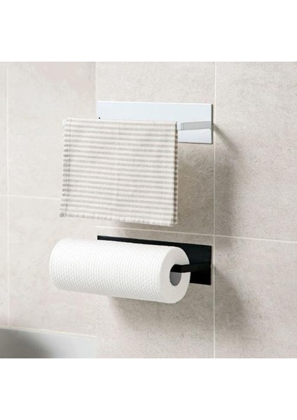 Karbon Çelik Punch Ücretsiz Rulo Kağıt Raf Kendinden Yapışkanlı Tuvalet Havlu Tutucu Doku Askı Ev Banyo Mutfak Kullanımı Için | Duvara Monte Mutfak Rafları (Beyaz) (Yurt Dışından)