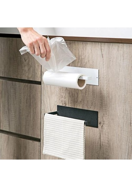 Karbon Çelik Punch Ücretsiz Rulo Kağıt Raf Kendinden Yapışkanlı Tuvalet Havlu Tutucu Doku Askı Ev Banyo Mutfak Kullanımı Için | Duvara Monte Mutfak Rafları (Beyaz) (Yurt Dışından)