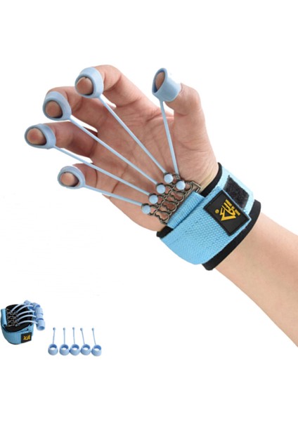 Parmak Extensor Egzersiz El Terapi Parmak Sedye Eğitim Cihazı El Yoga Direnç Band Fitness Ekipmanları | El Sapları (Mavi) (Yurt Dışından)