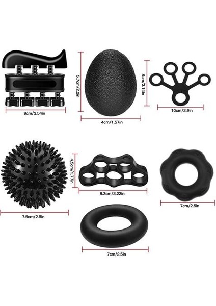6 Adet Gücü Egzersiz Tutucu Ayarlanabilir El Kavrama Sayacı Parmak Çektirme Eğitim Parmak Eğitmen | El Sapları (Siyah) (Yurt Dışından) fırsatları